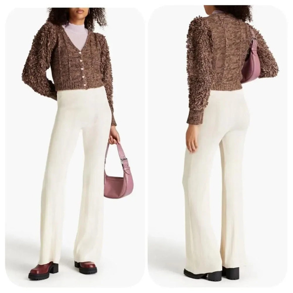 NWOT REMAIN BIRGER CHRISTENSEN Solaima ribbed-knit flared pants Sz 6 - Picture 1 of 10
